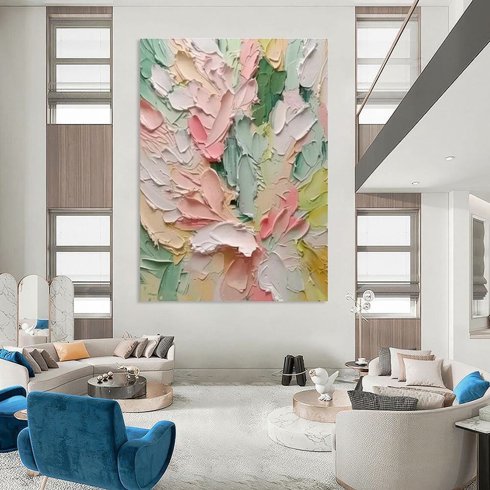 Hand - Painted Abstract Canvas Collage for Bedroom & Living Room DLZ1404
