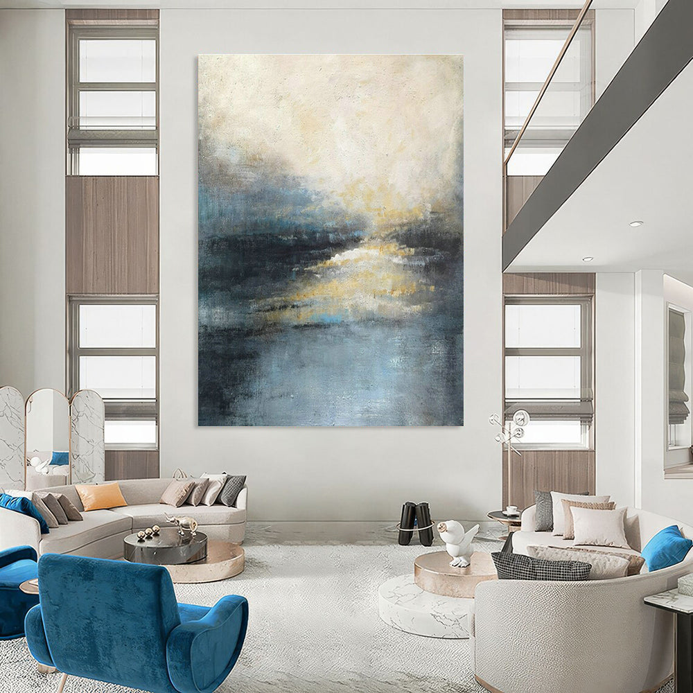 Stupendous Custom-Sized Handmade Abstract Canvas Art for Cottages & Entryway DLZ2072