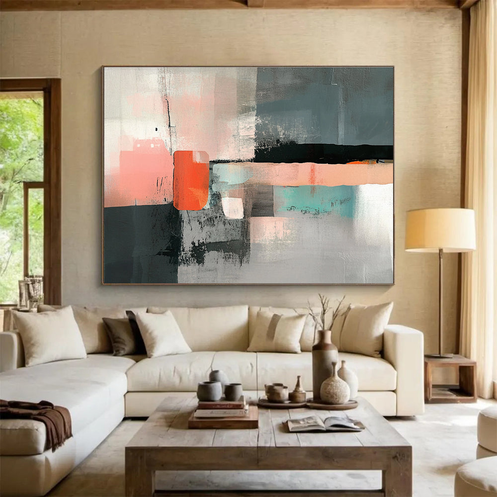Minimalist Geometric Abstract Painting with Subtle Tones DYP532