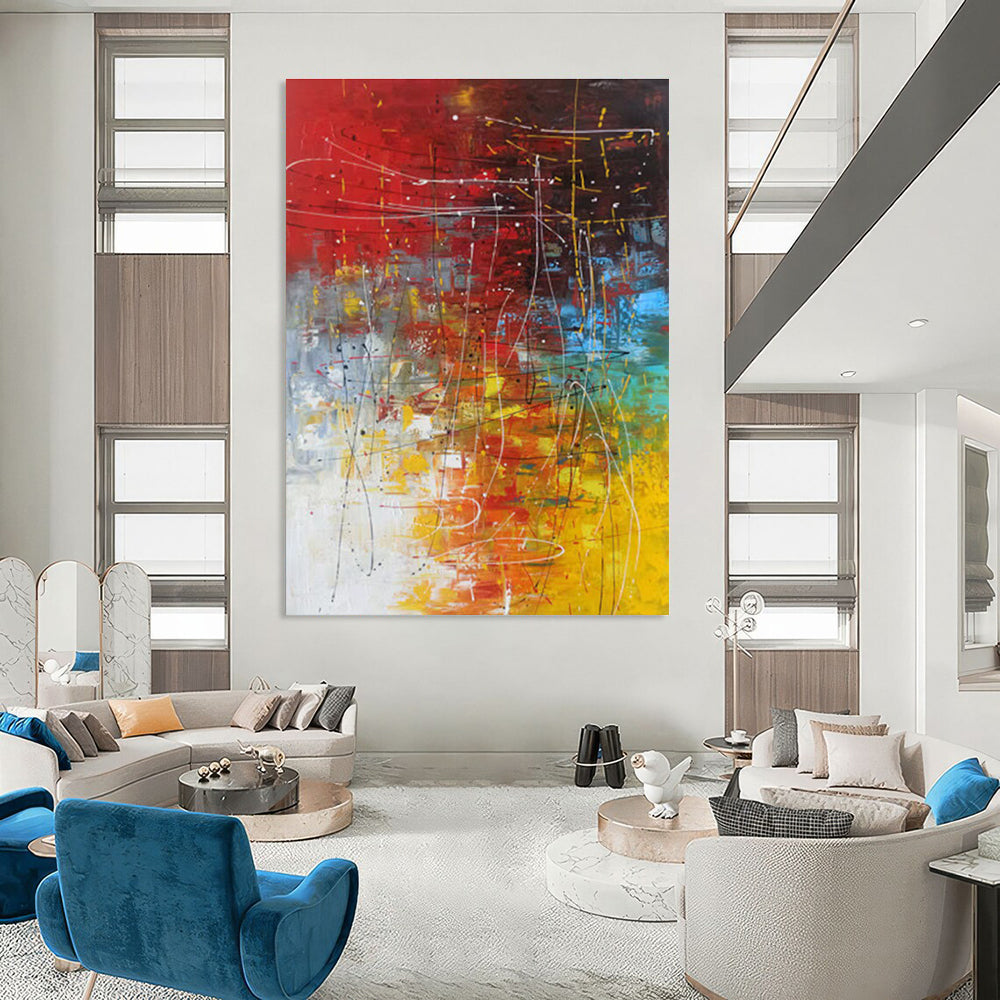 Colorful Abstract Expression Painting ADGE254