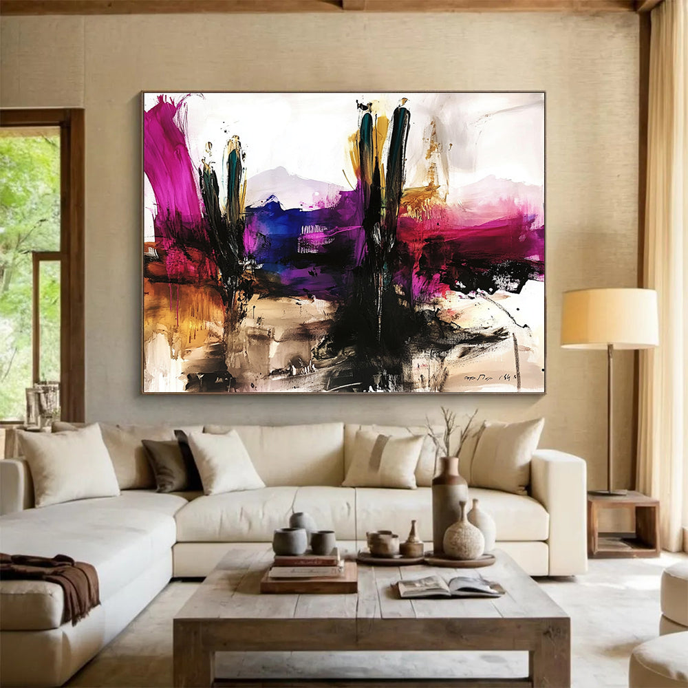 Colorful Landscape Abstract Painting with Expressive Brushstrokes DYP207
