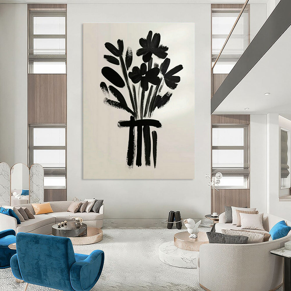 Massive Custom Hand - Painted Abstract Murals for Living Room Open - Shelf Kitchenettes & Cottage Outdoor Fire Pits DLZ0698