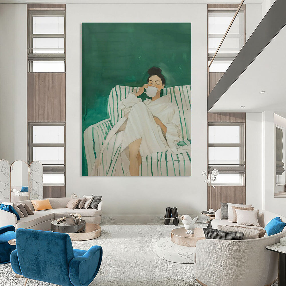 Hand - Painted Custom Abstract Canvases for Cottage Bedroom Balcony Railings & Hallway Skylights DLZ0690