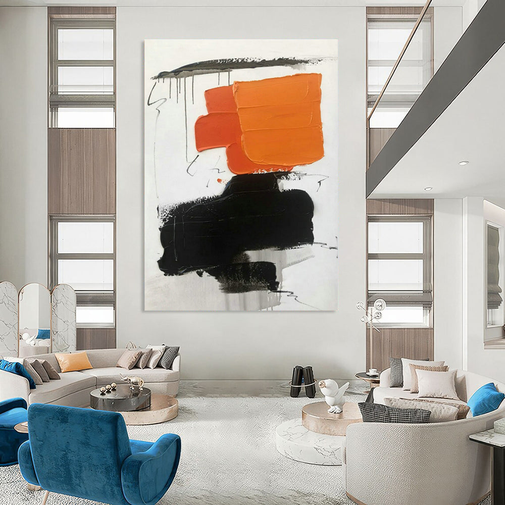 Custom Hand-Painted Abstract Wall Art for Cottage Bedroom Window Seat Alcove and Living Room Media Wall DLZ1684