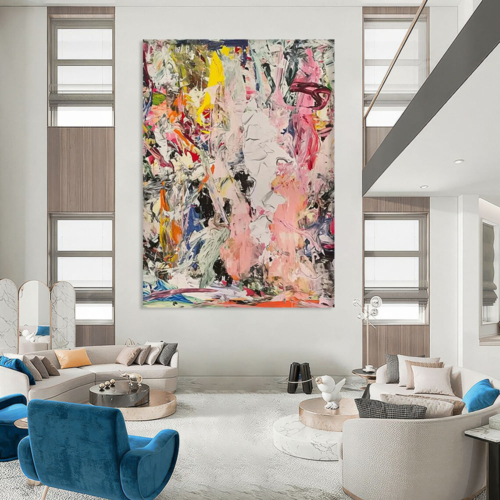 Chaotic Color Blend Abstract Painting with Vivid Strokes ADGE097