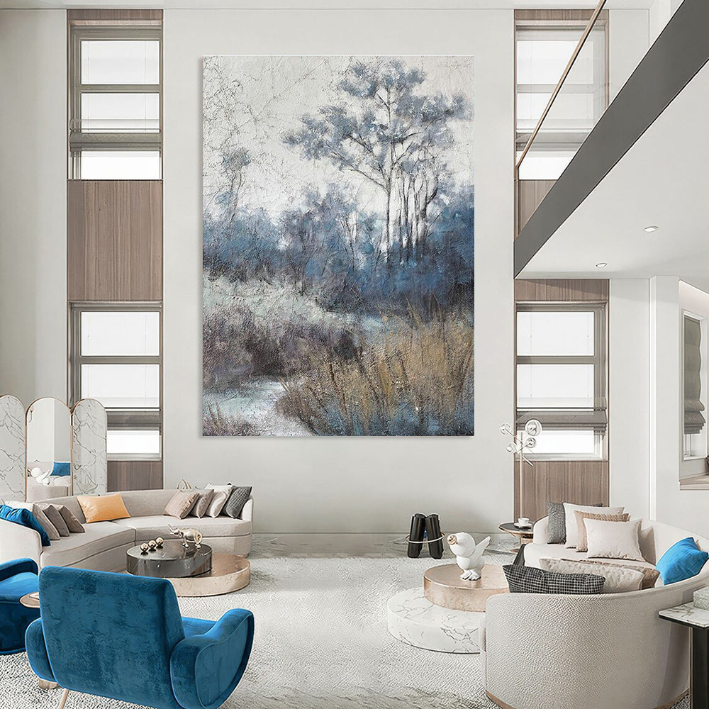 Large Custom - Sized Handmade Abstract Canvas for Cottage and Living Room DLZ2158