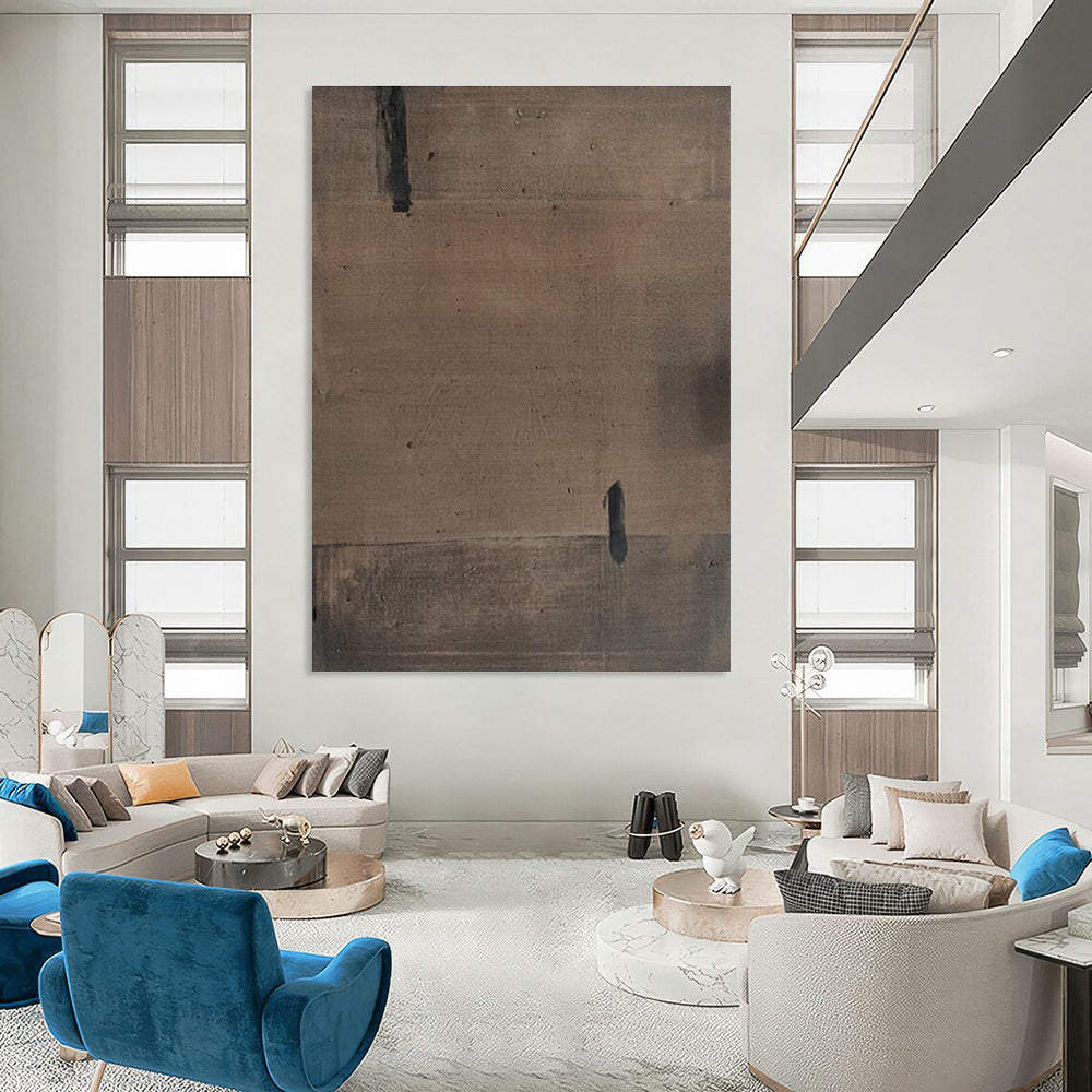 Simple Brown Abstract Painting with Understated Charm ADGE516