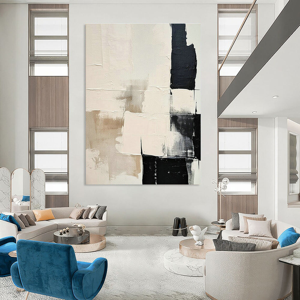 Large Customizable Hand-Painted Abstract Canvas for Living Room Window Seat Bay and Bedroom Nightstand Wall DLZ1875