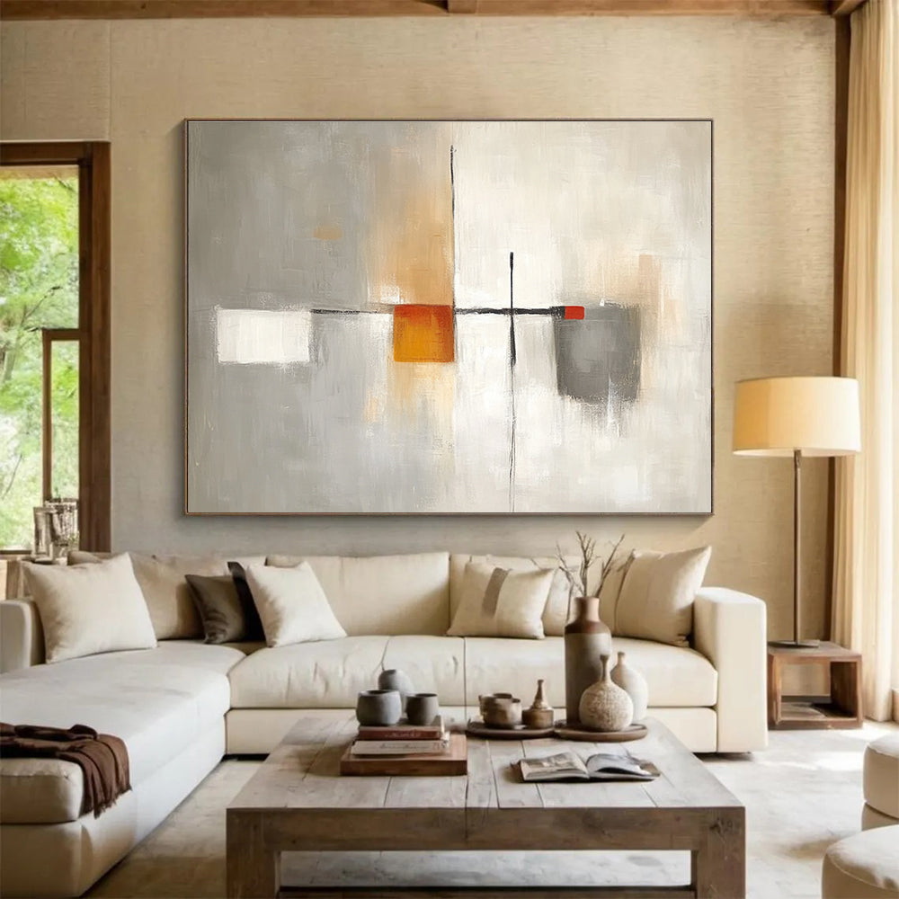 Neutral Tones Abstract Painting with Subtle Accents DYP536