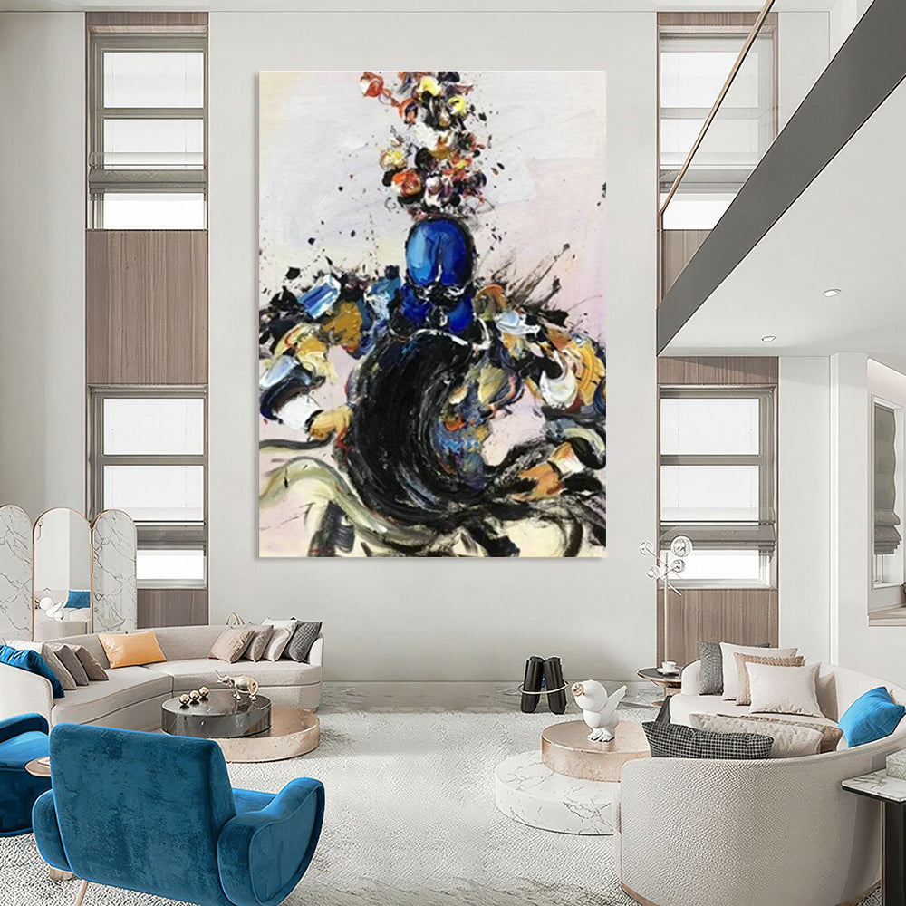 Large - Scale Hand - Painted Abstracts for Hallway Vaulted Ceiling Coffers & Cottage Outdoor Kitchen Counter Backs DLZ0863
