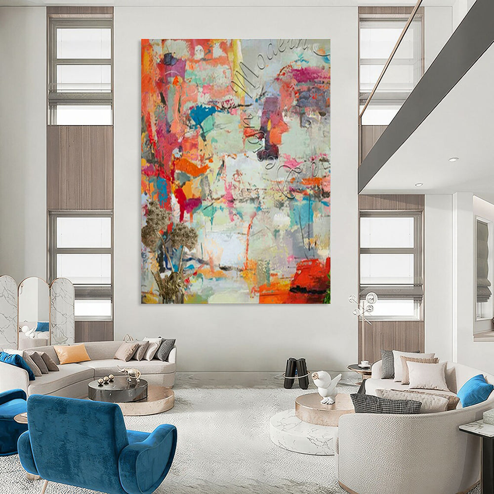Large Hand-Painted Abstract Art for Office and Dining Room DLZ1827