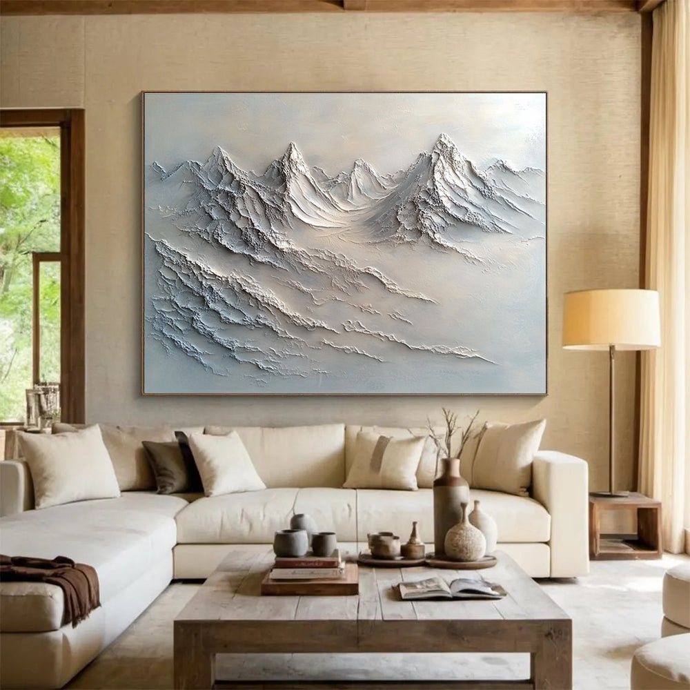 Gray - Toned Textured Mountain Landscape Abstract Painting DYP100