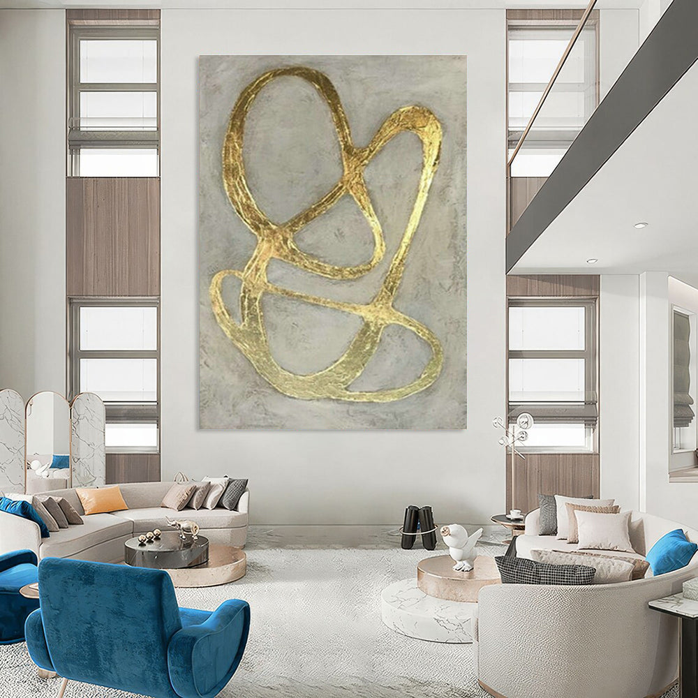 Extra-large Custom Hand-Painted Abstract Art for Dining Room China Cabinet Wall and Entryway Glove Storage Niche Wall DLZ2001