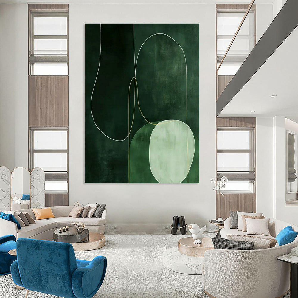 Oversized Custom Hand-Painted Abstract Art for Cottage Hallway Bicycle Storage Niche and Office Equipment Cabinet Wall DLZ1848