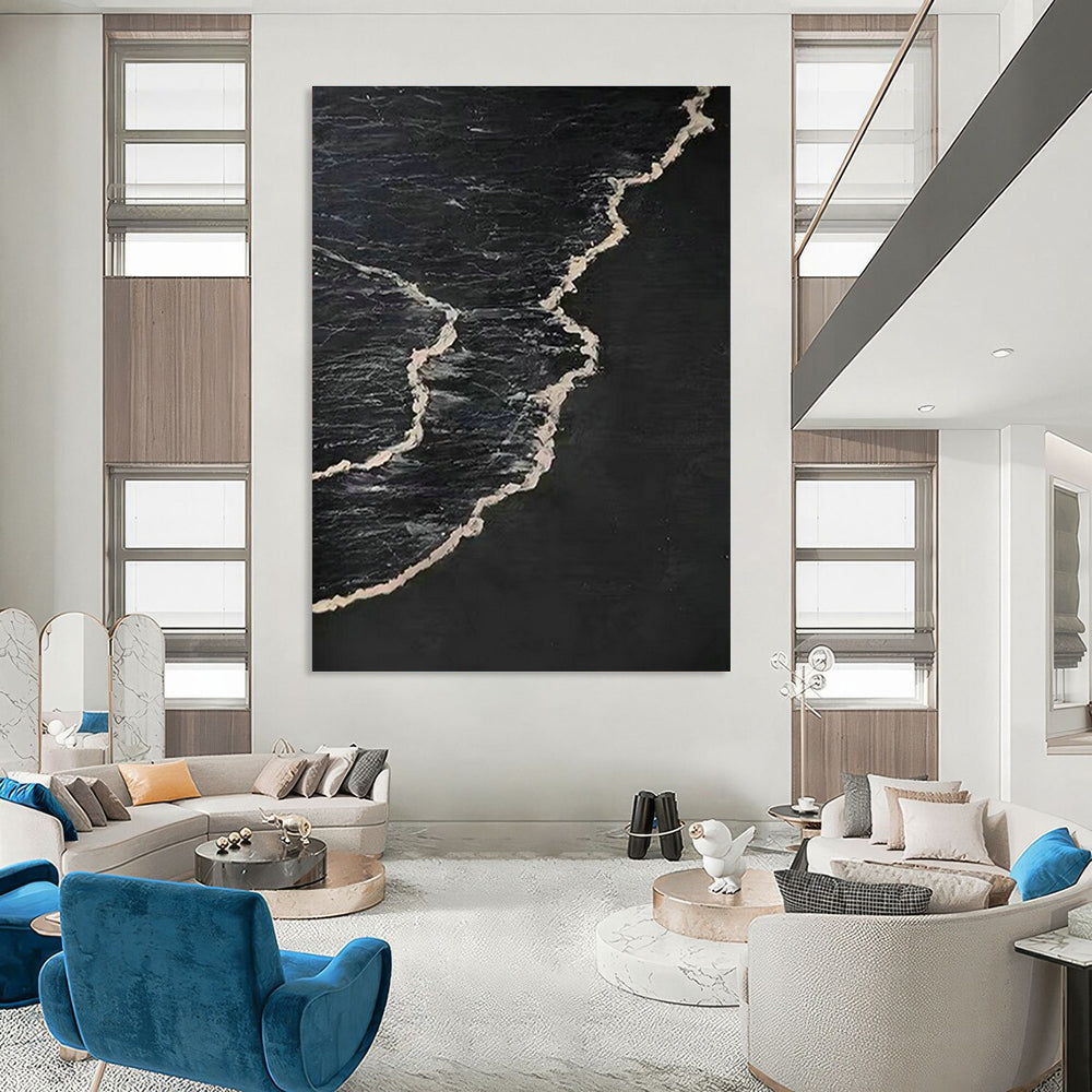 Hand-Painted Abstract Geometric Wall Hanging, Shaping the Personal Style of Bedroom and Dining Room DLZ0966