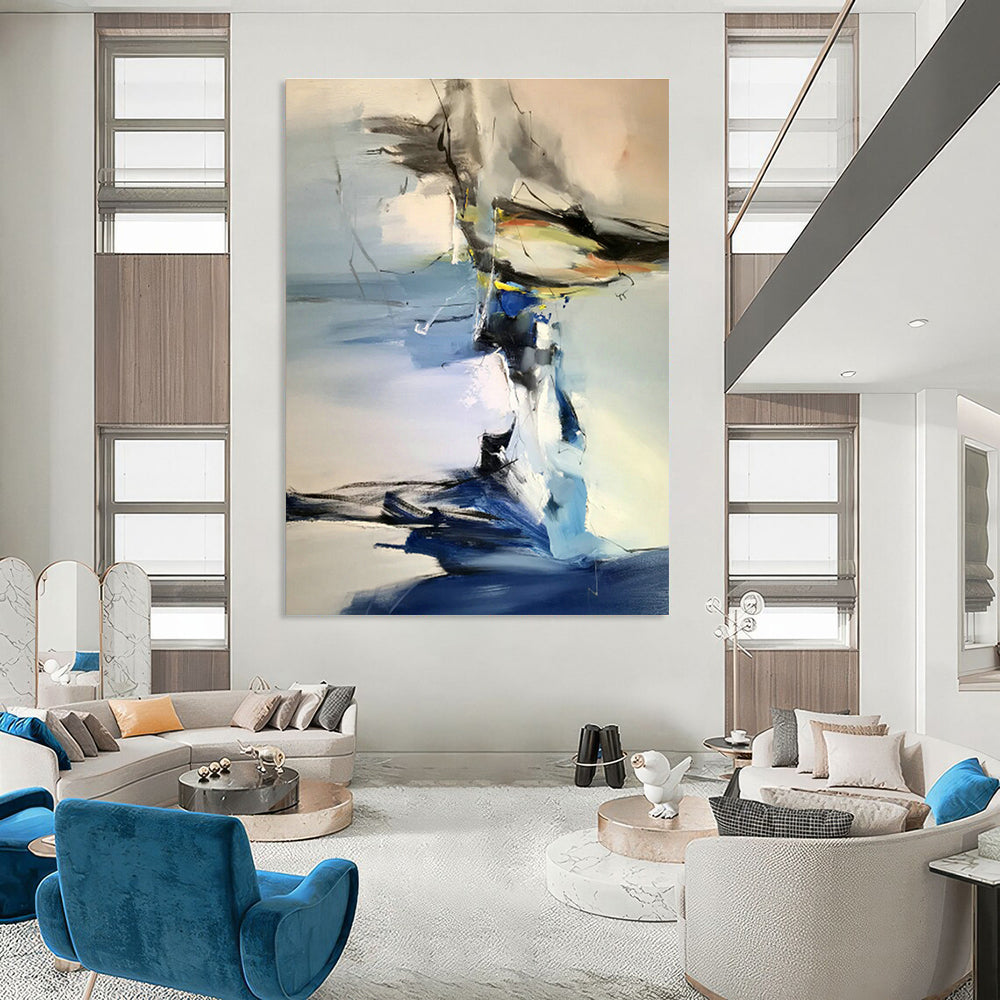 Handcrafted Large Abstract Art for Cottage Bedroom & Living Room DLZ1294