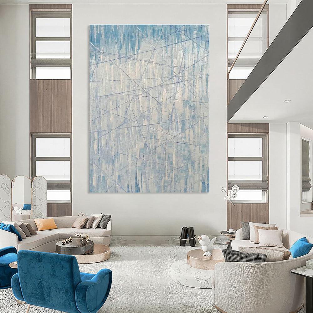 Large Hand - Painted Abstract Art for Hallway and Cottage Entryway DLZ0772