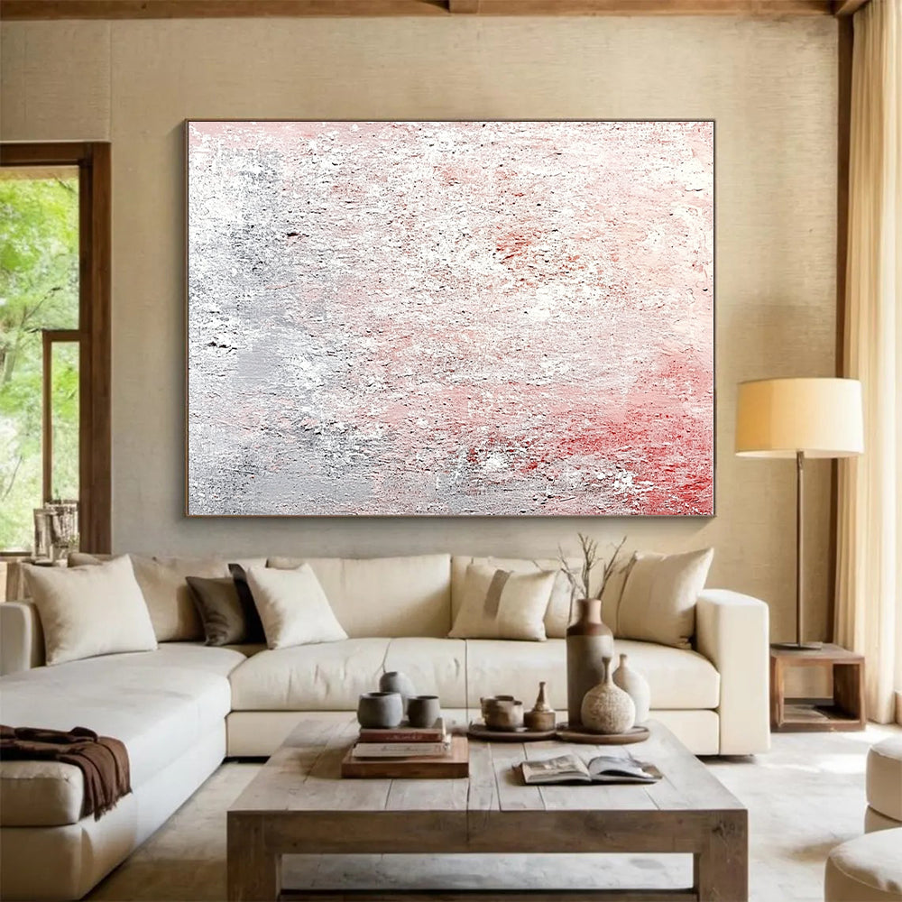Pink and Gray Textured Abstract with Weathered Effect GER217