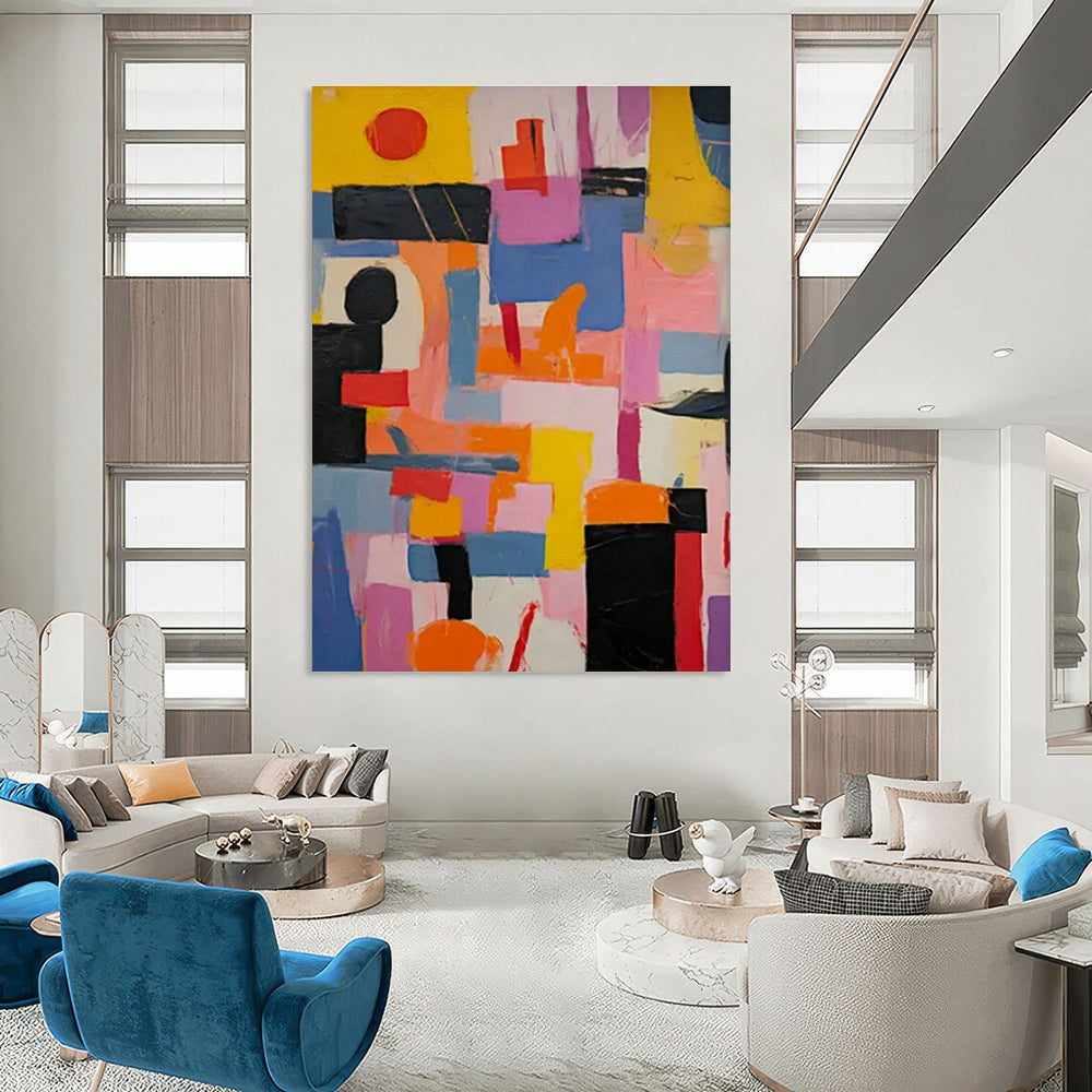 Large Hand-Painted Abstract Art for Bedroom Wardrobe Interior Door & Hallway Linen Closet Shelf Wall DLZ1767