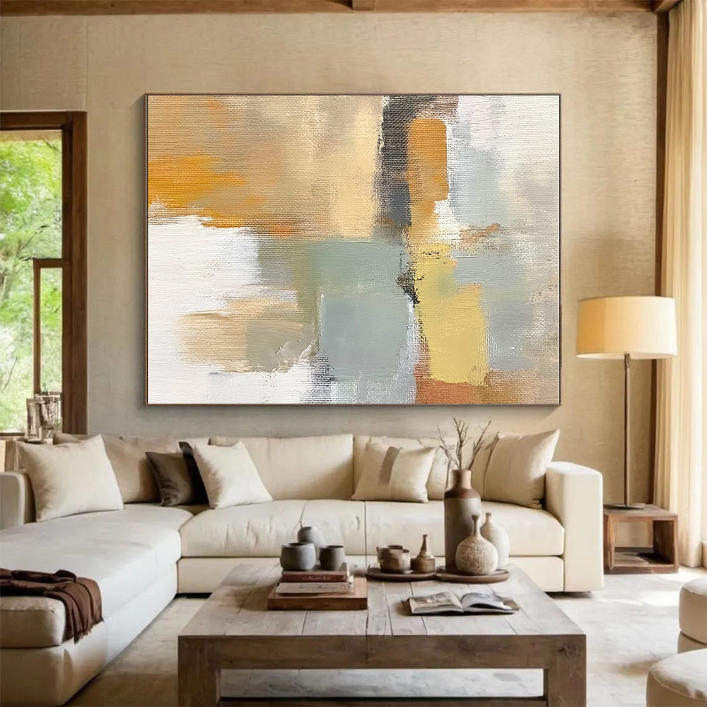Color Block Abstract Painting with Earthy Tones GER432