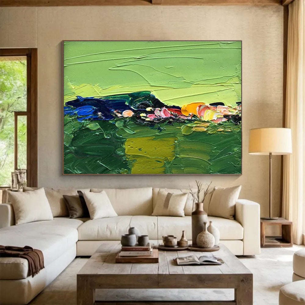 Abstract Green Landscape Abstract Painting THY436