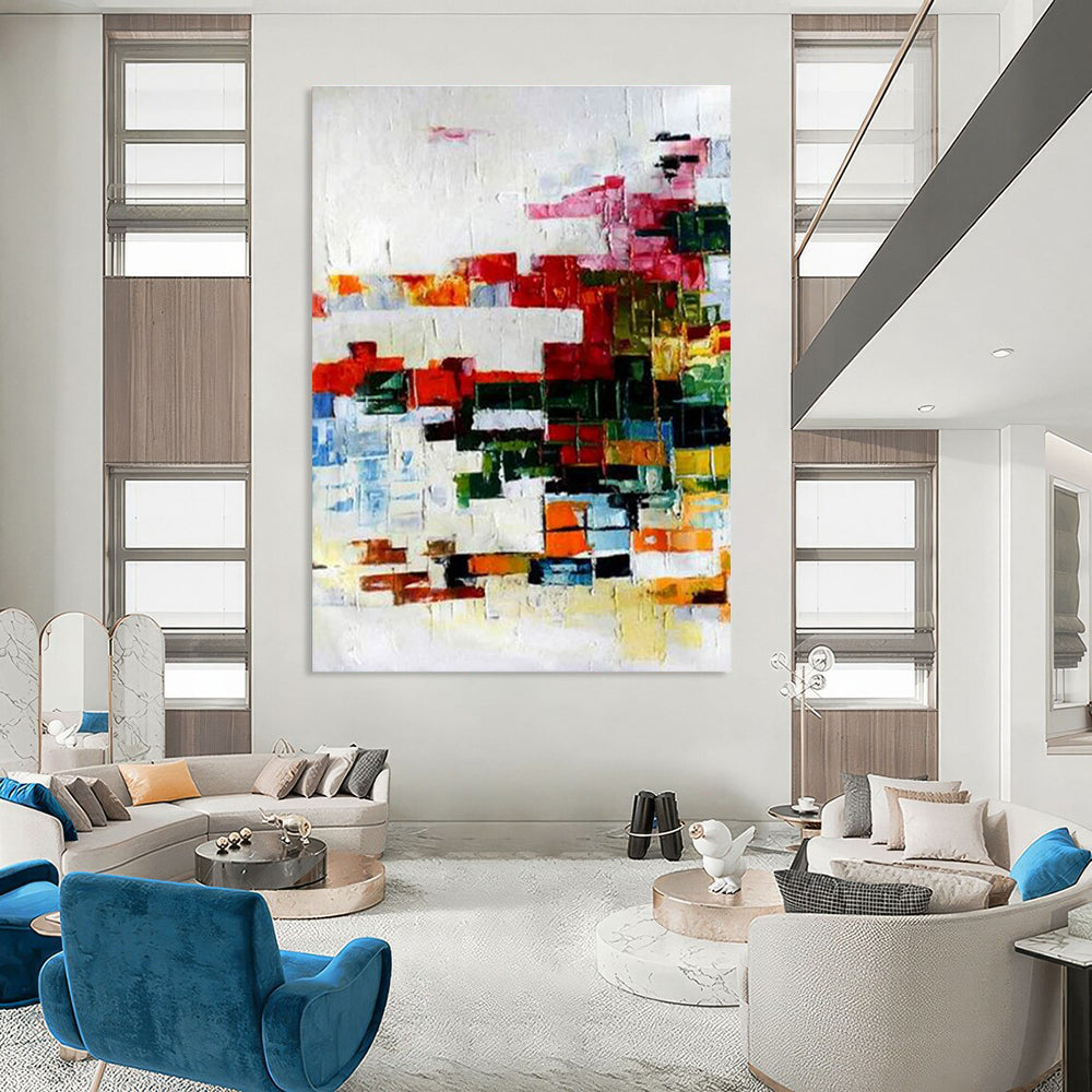 Mosaic - like Color Abstract Painting with a Patchwork of Hues ADGE417