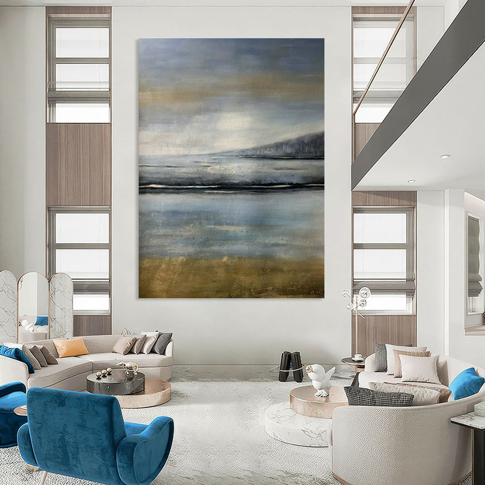 Original Hand-Painted Abstract Painting for Living Room Wall Clock Surround Wall & Bedroom Bedside Lamp Table Wall DLZ1800