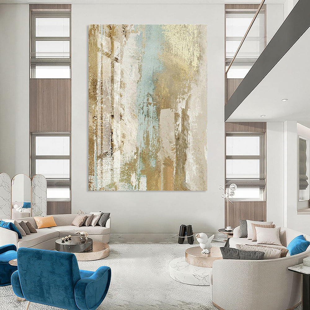 Grand - Scale Custom Abstract Canvases for Living Room Home Theaters & Office Video Conferencing Rooms DLZ0677