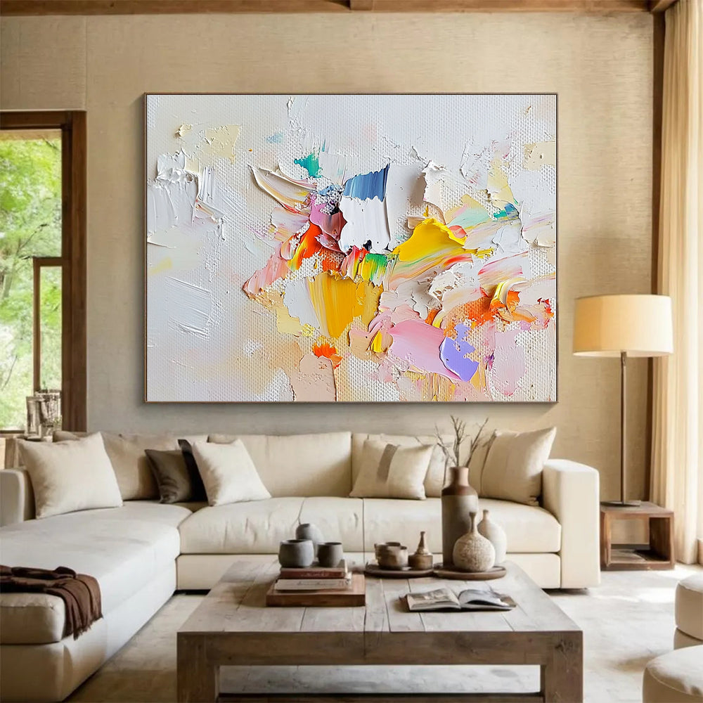 Colorful Palette Knife Abstract Painting with 3D Textures GER583