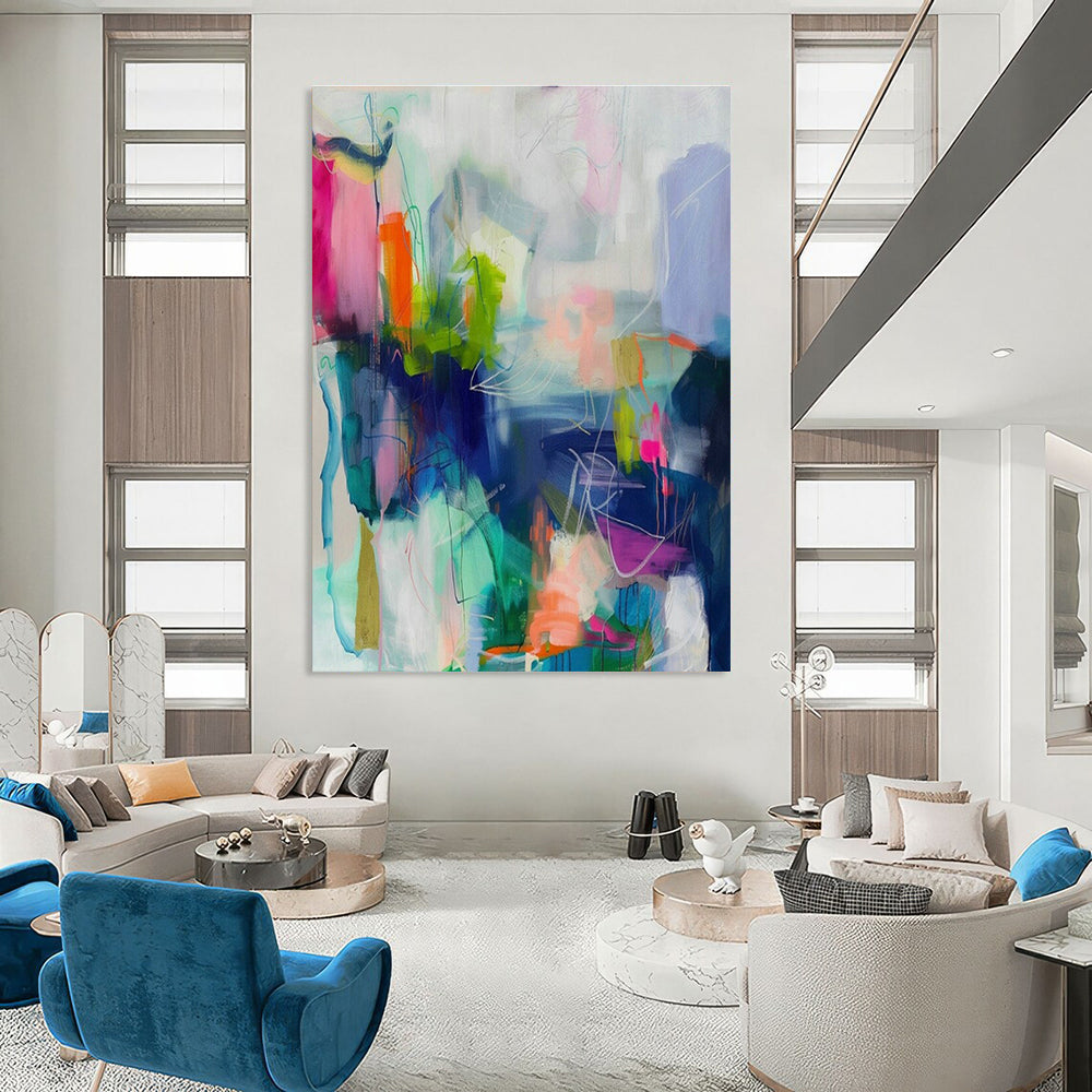 Stupendous Tailored Handmade Abstract Canvas for Bedroom & Living Room DLZ2083