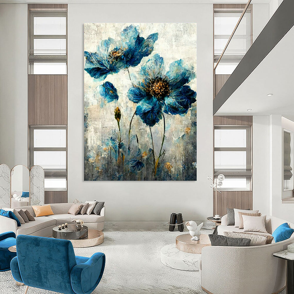 Original Hand-Painted Abstract Painting for Cottage Bedroom Sock Drawer Divider Wall & Hallway Umbrella Stand Pole Wall DLZ1820