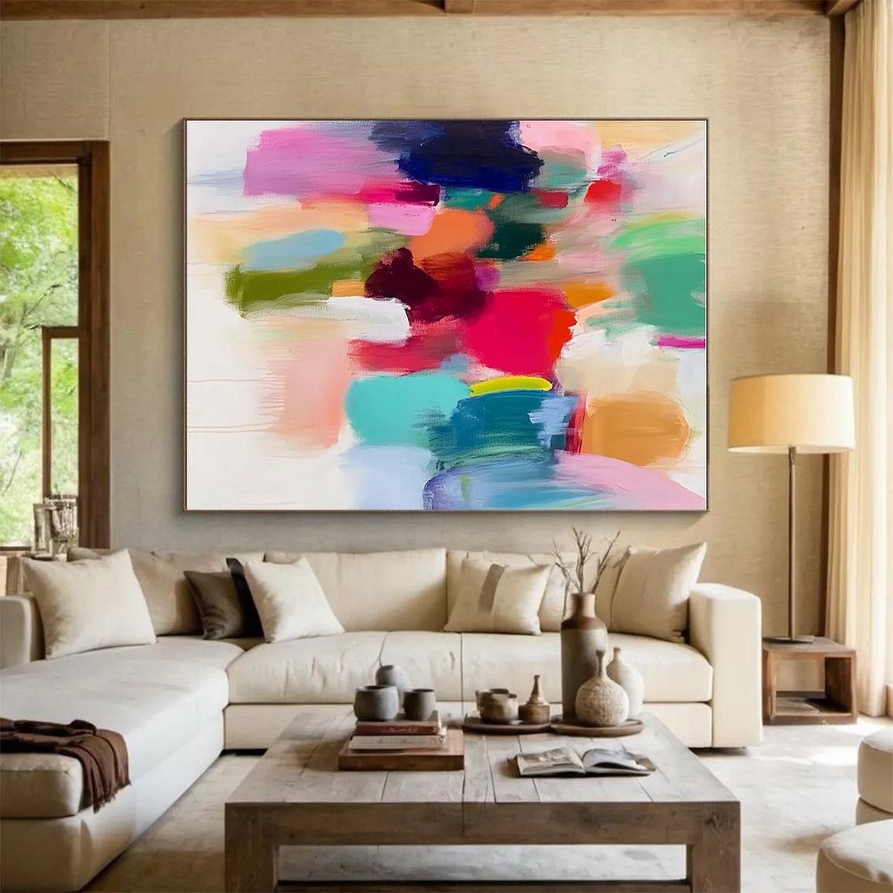 Vivid Color Block Abstract Painting with Diverse Hues GER626