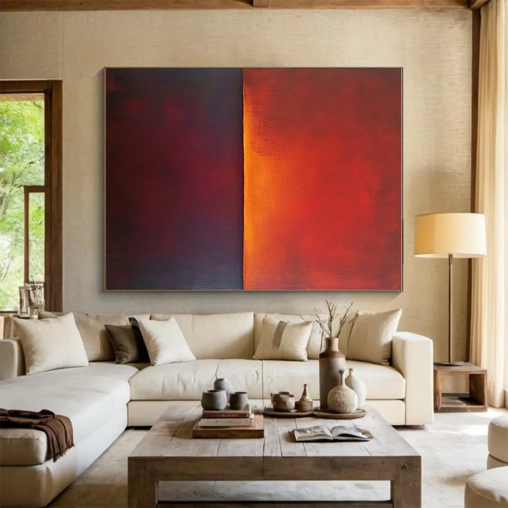 Red Orange Horizon Abstract Painting GER863