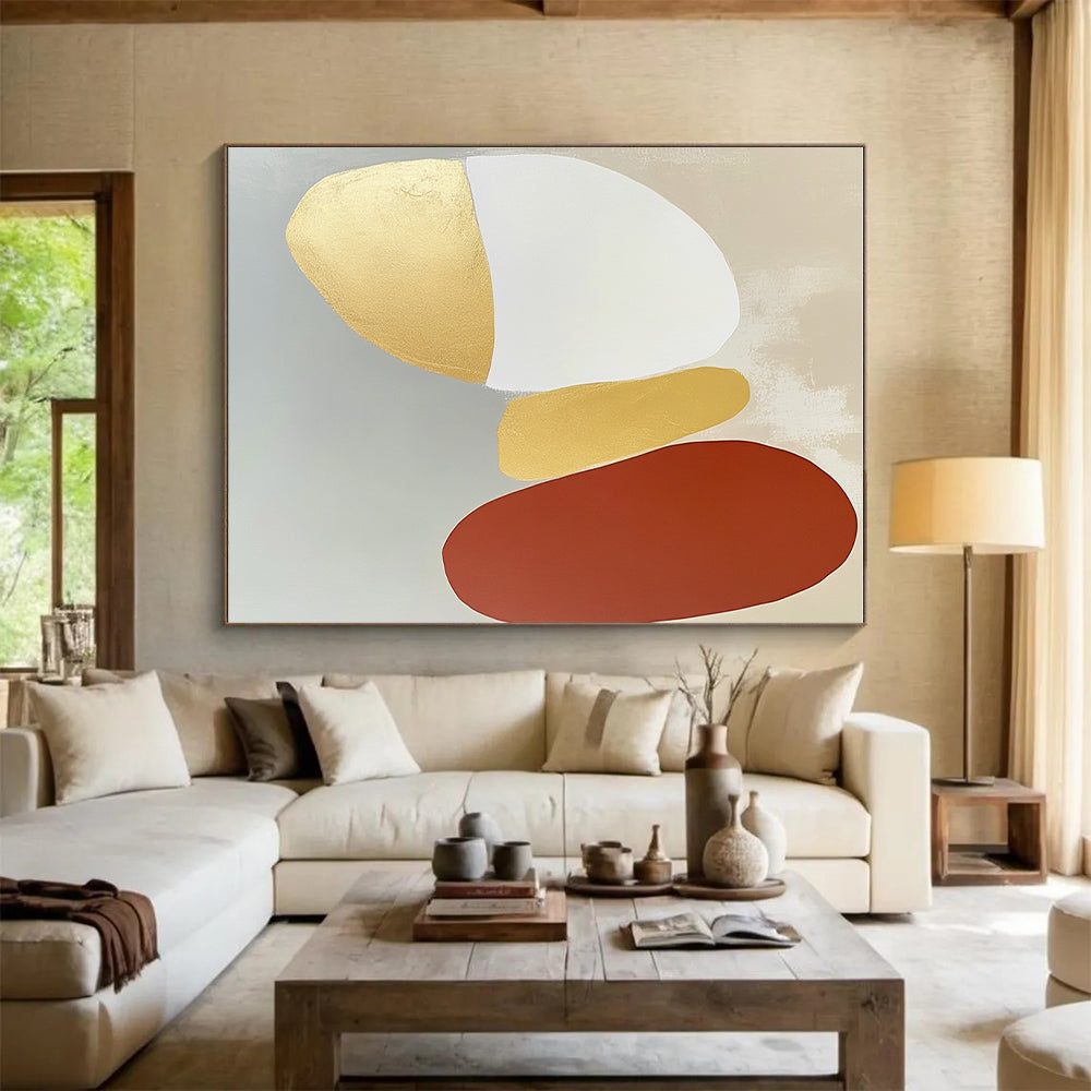 Earthy Tones and Gold Accents Abstract Painting GER874