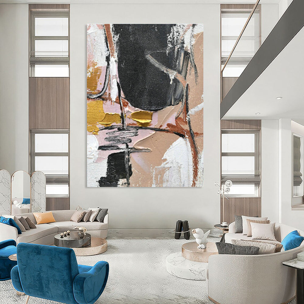 Custom - Designed Hand - Painted Abstract Canvases for Bedroom Canopy Bed Curtain Tie - backs & Office Room Divider Curtain Weights DLZ0882