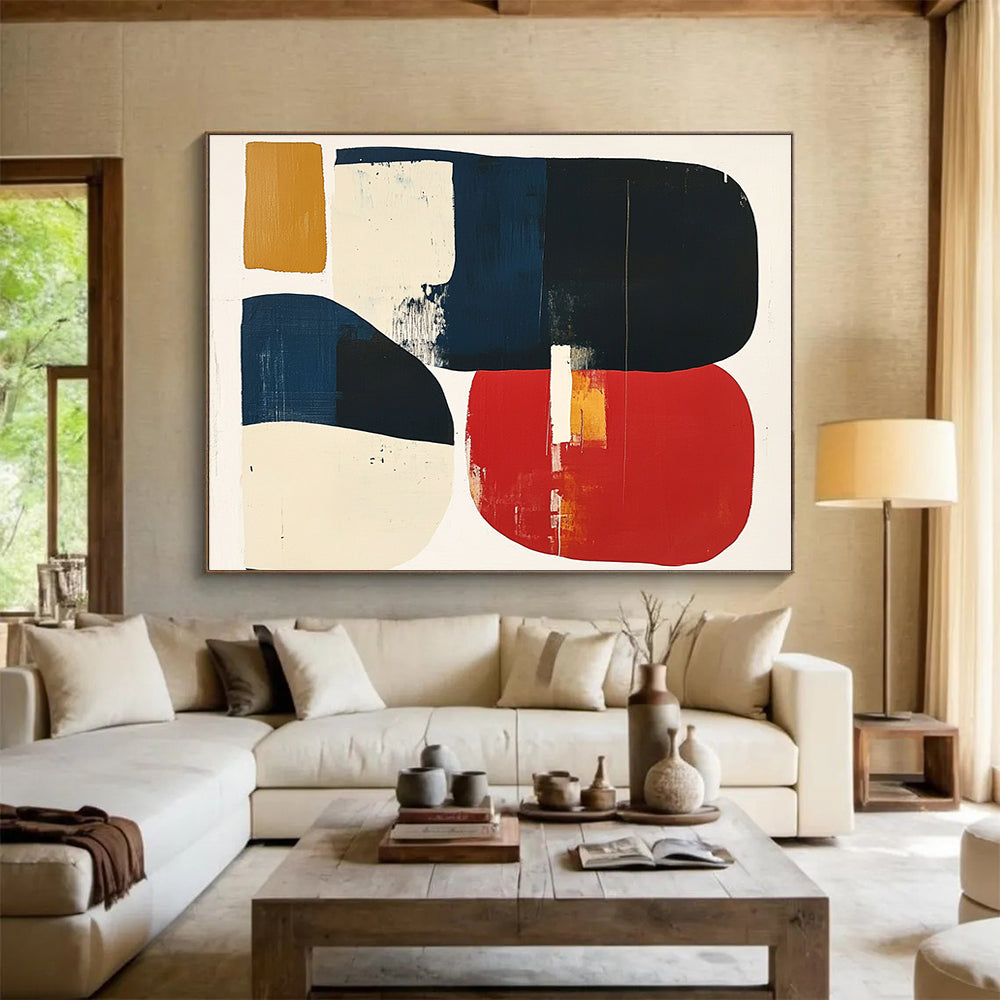 Color - Blocked Rounded Shapes Abstract Painting DYP082