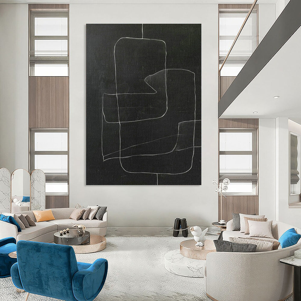 Colossal Hand-Painted Abstract Wall Hanging for Cottage Dining Room & Entryway DLZ1157