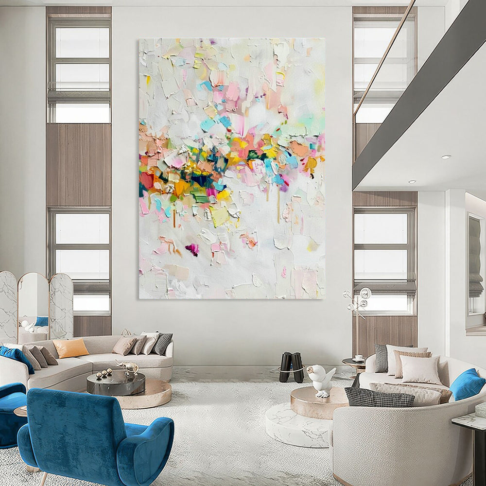Oversized Custom Handmade Abstract Wall Art for Office Breakout Area and Dining Room Banquette Seating Wall DLZ1920