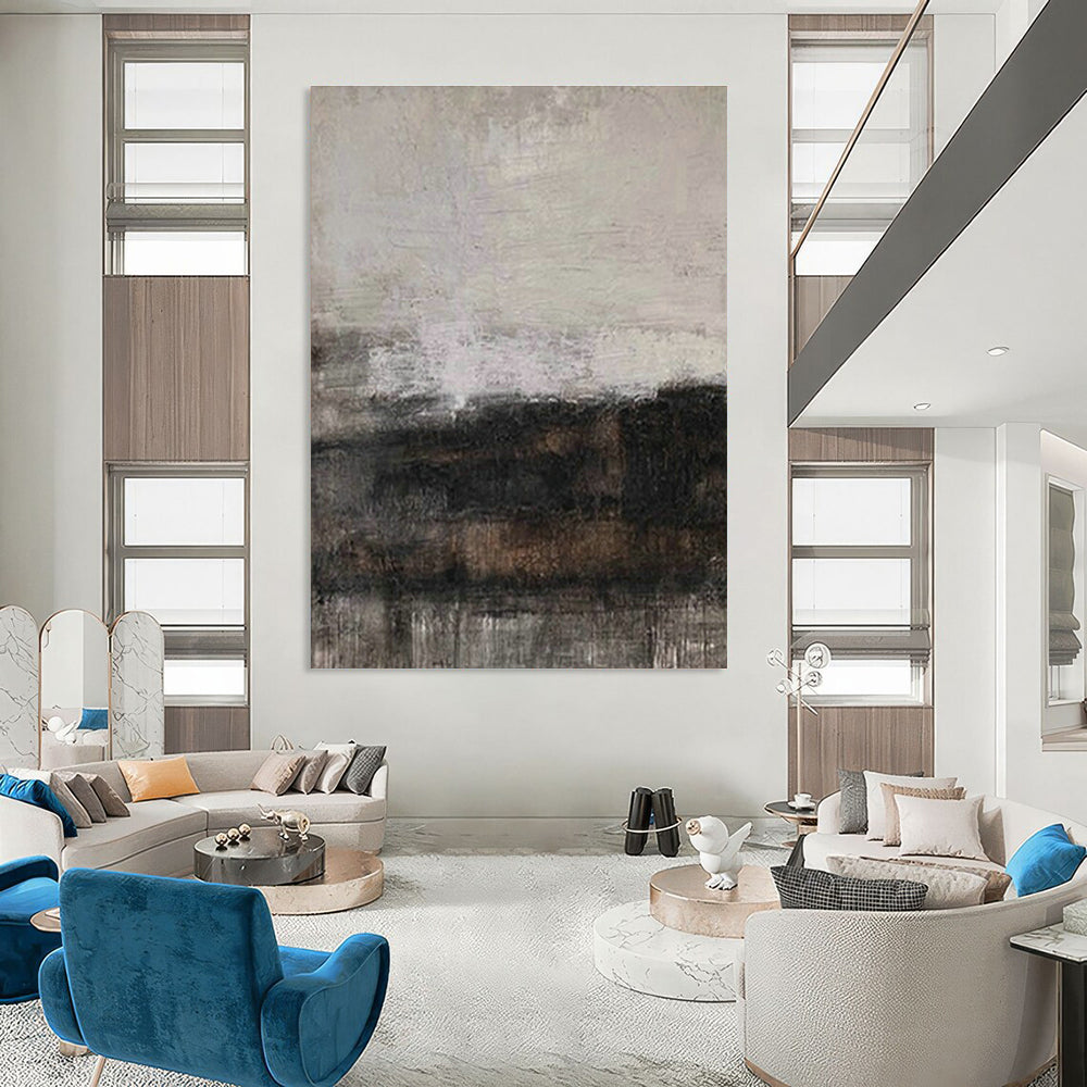 Oversized Custom Handmade Abstract Painting for Cottage Office Standing Desk Wall and Bedroom Yoga Mat Storage Niche DLZ1880