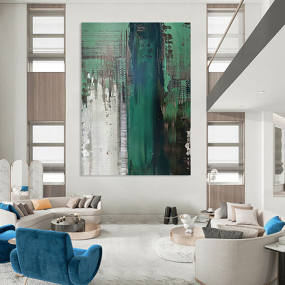 Custom Hand - Painted Abstract Art for Cottage Entryway Dog Runs & Living Room Pet Corners DLZ0674