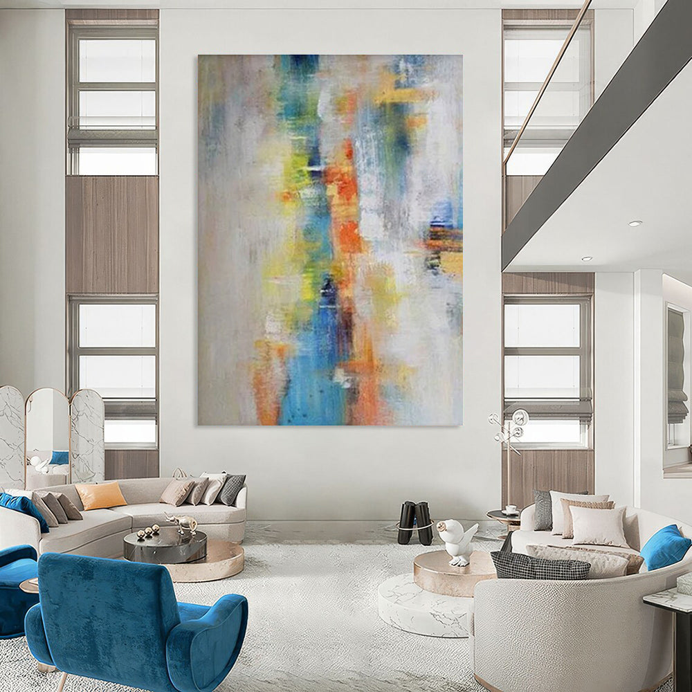 Subtle Color Gradient Abstract Painting with Soft Transitions ADGE412