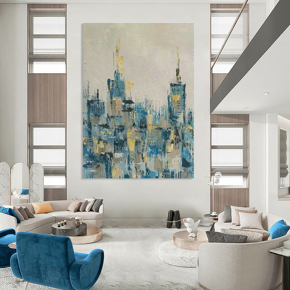 Large - Scale Abstract Hand - Painted Murals for Entryway and Dining Room DLZ0778