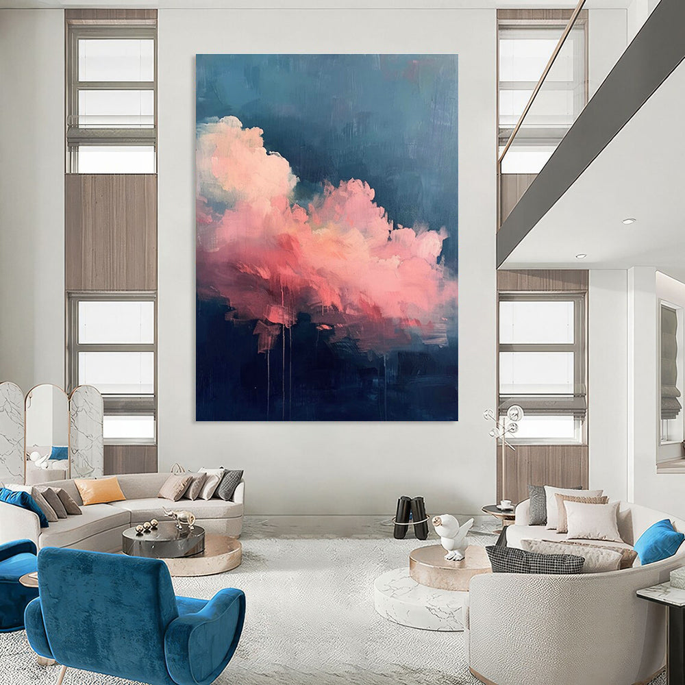 Oversized Abstract Hand - Painted Murals for Dining Room Bay Windows & Entryway Mudrooms DLZ0584