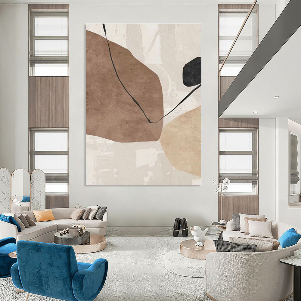 Tremendous Custom - Sized Hand Painted Abstract Canvas for Office & Bedroom DLZ2219