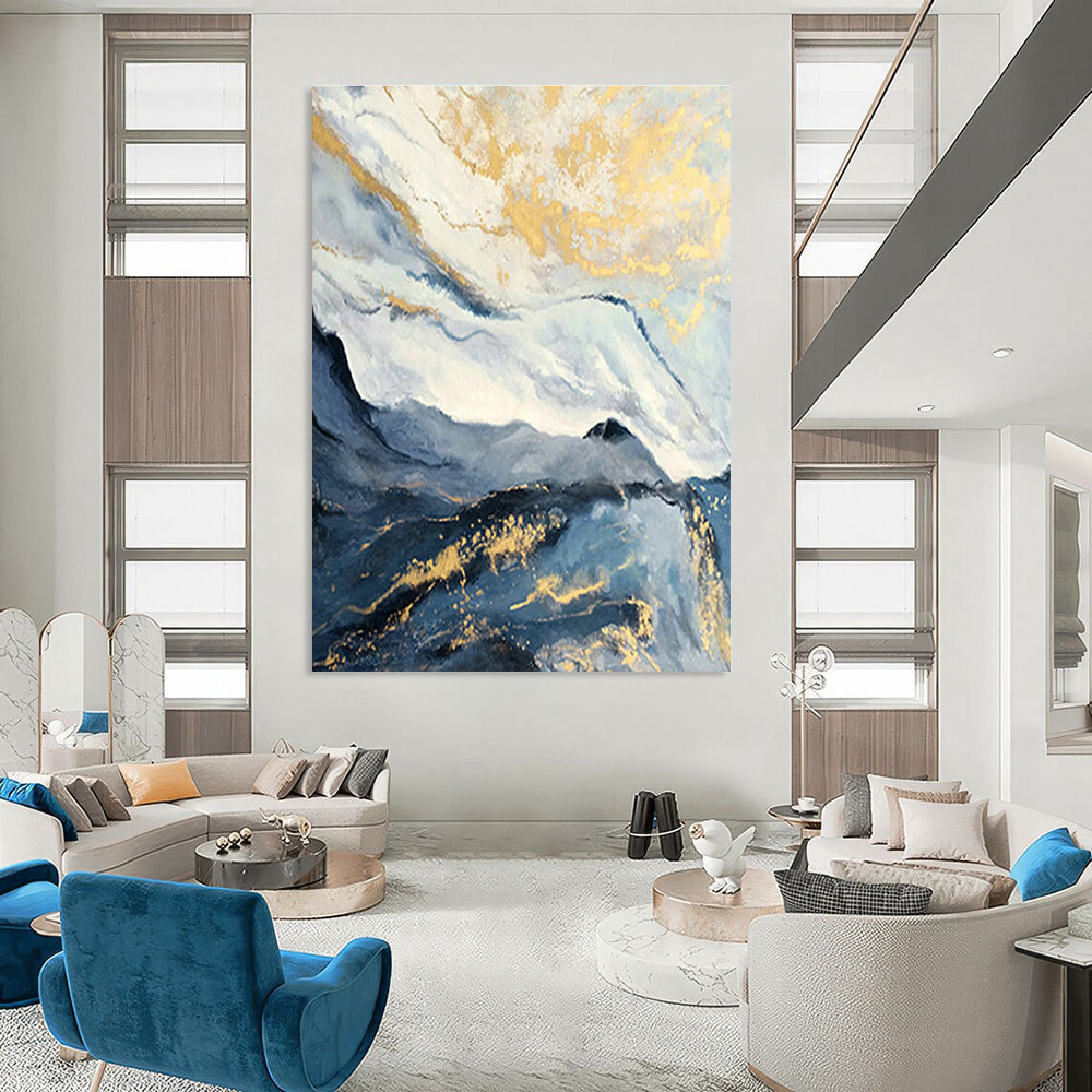 Hand-Painted Geometric Abstract Wall Hanging, a Stylish Embellishment for Dining Room and Foyer DLZ0950