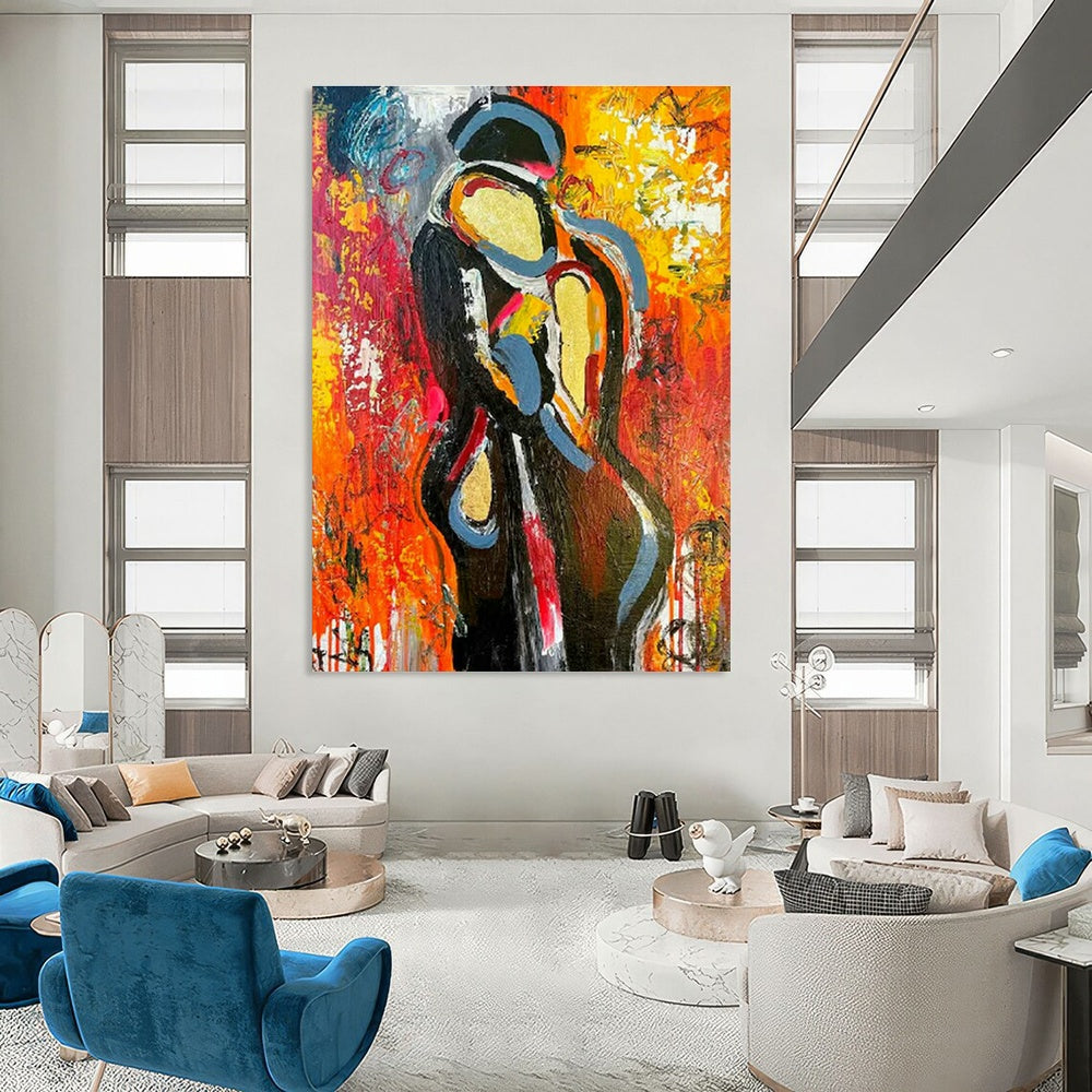 Colossal Custom-Graduated Hand Painted Abstract Art for Dining Room & Entryway DLZ2111