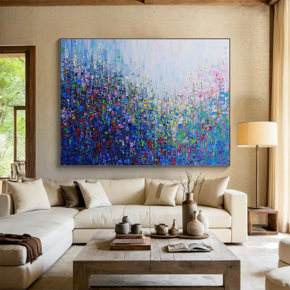 Colorful Pixelated - Cityscape Abstract Painting DYP065