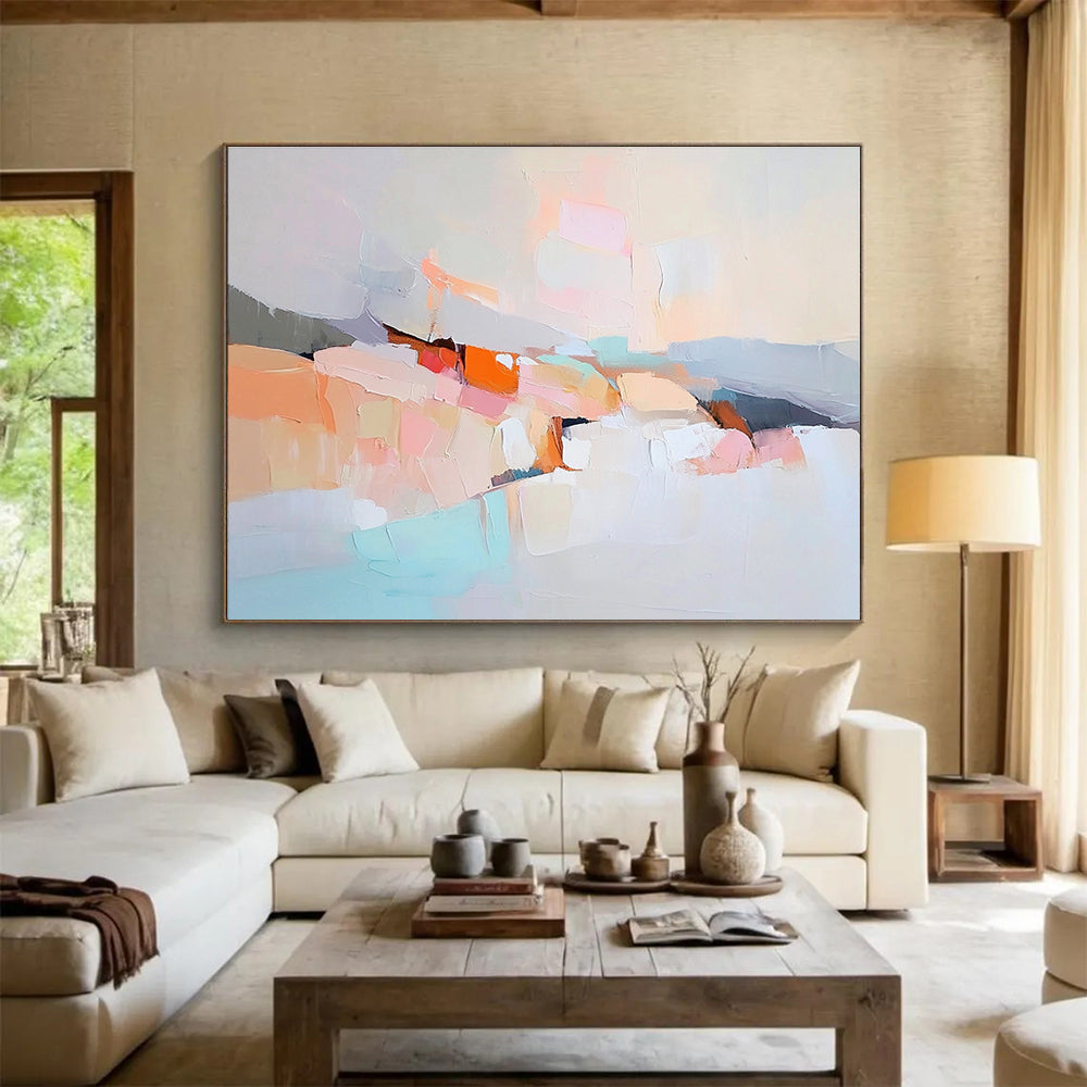 Soft Color Block Abstract Painting with Pastel Hues DYP511