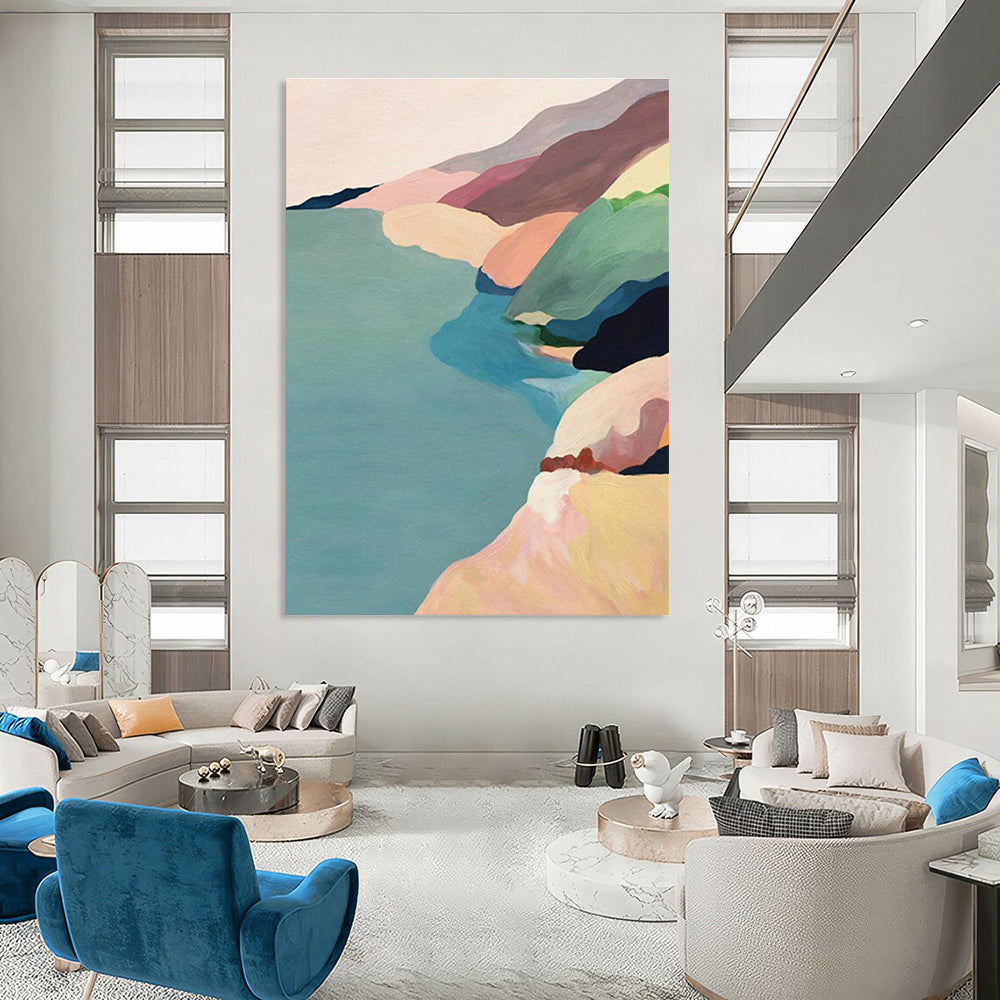 Oversized Custom - Created Handmade Abstract Painting for Bedroom and Entryway DLZ2156