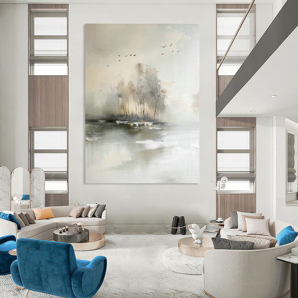 Hand-Painted Oversized Abstract Painting for Dining Room & Cottage Entryway DLZ1197